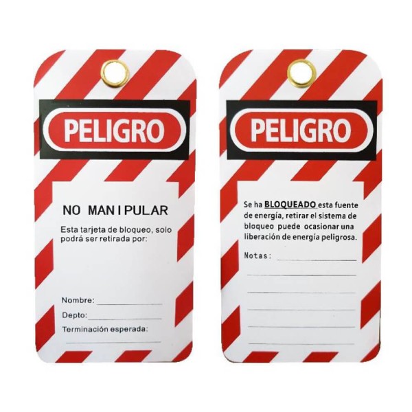 ETIQUETA SAFELOCK PVC NO MANIPULAR PAQ. C/10