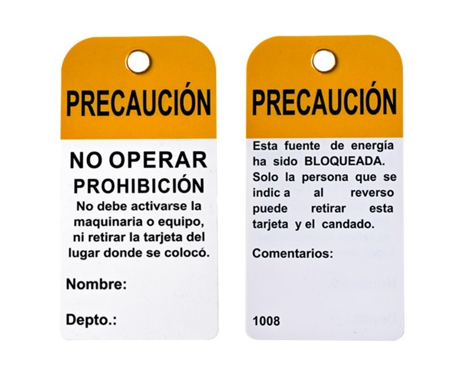ETIQUETA SAFELOCK PVC NO OPERAR PAQ. C/10