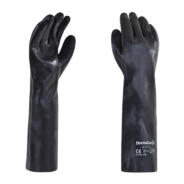 GUANTE PVC NEGRO Y VERDE REC. TOTAL 45 CM